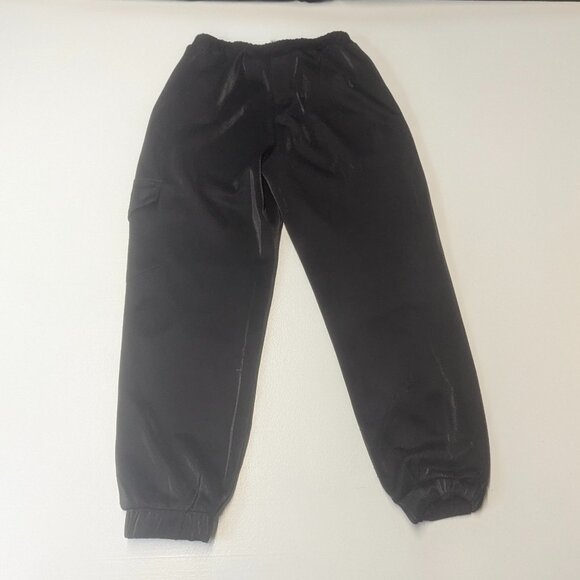 Know One Cares Size Small Black Shiny Jogger Pants - Picture 13 of 14
